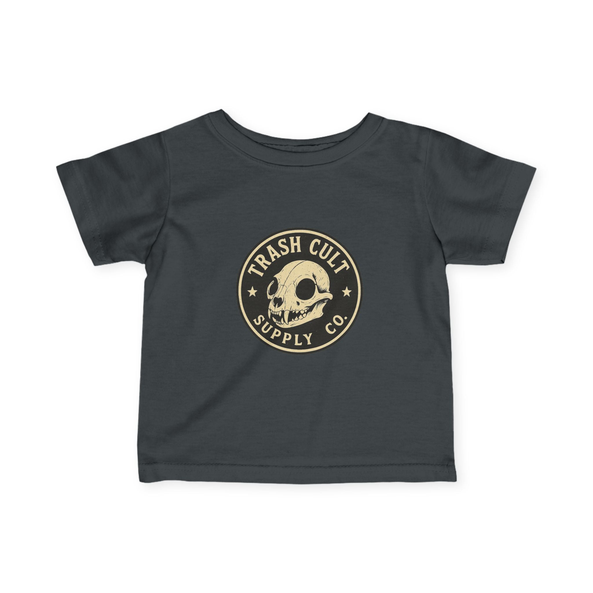 Trash Cult Skull Infant Tee, Baby T-Shirt, Unisex Baby Top, Cute Skull Baby Clothes, Edgy Infant Apparel, Trendy Newborn Gift