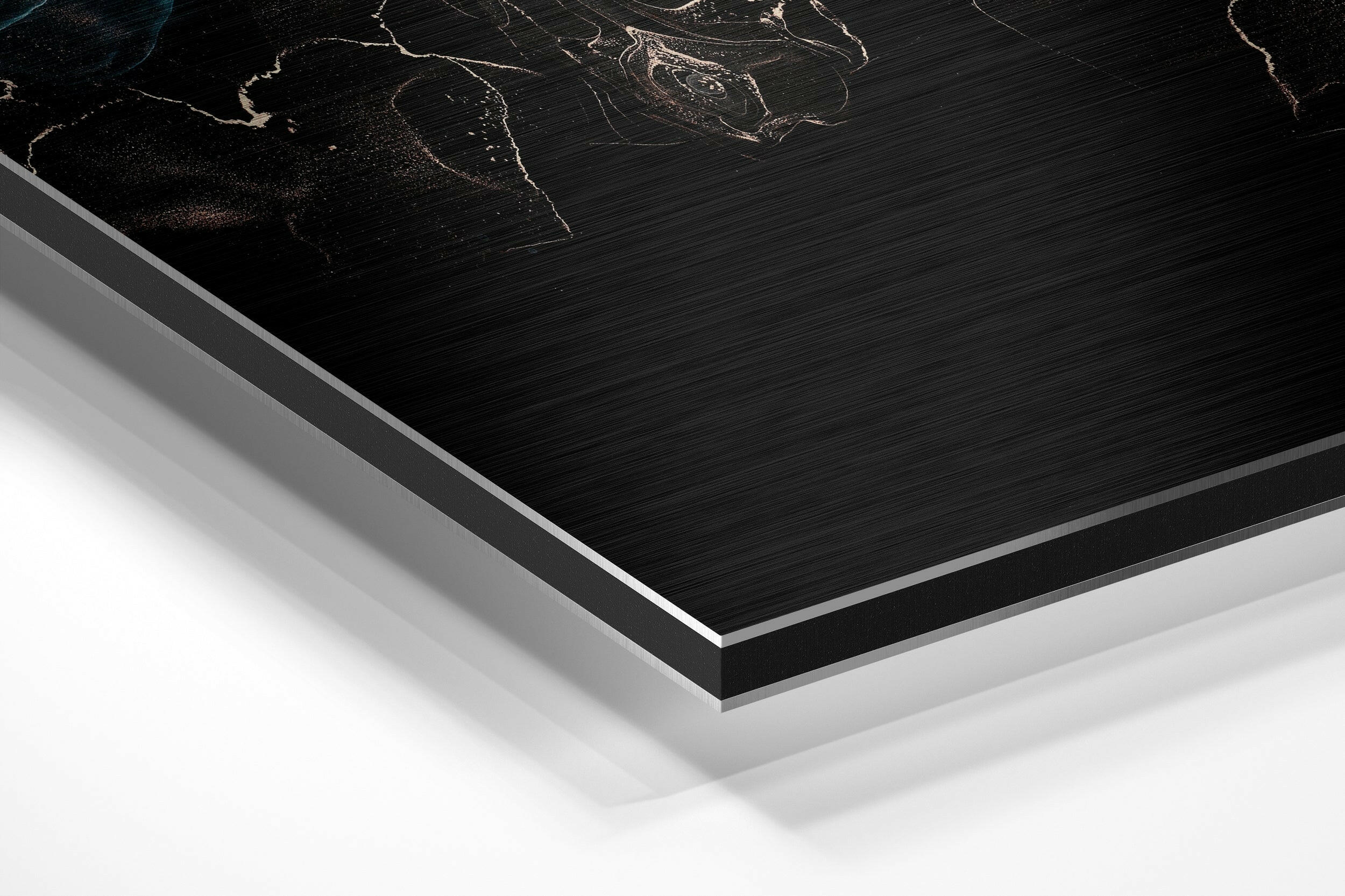 Black Turquoise Smoke Brushed Aluminium Dibond Wall Art