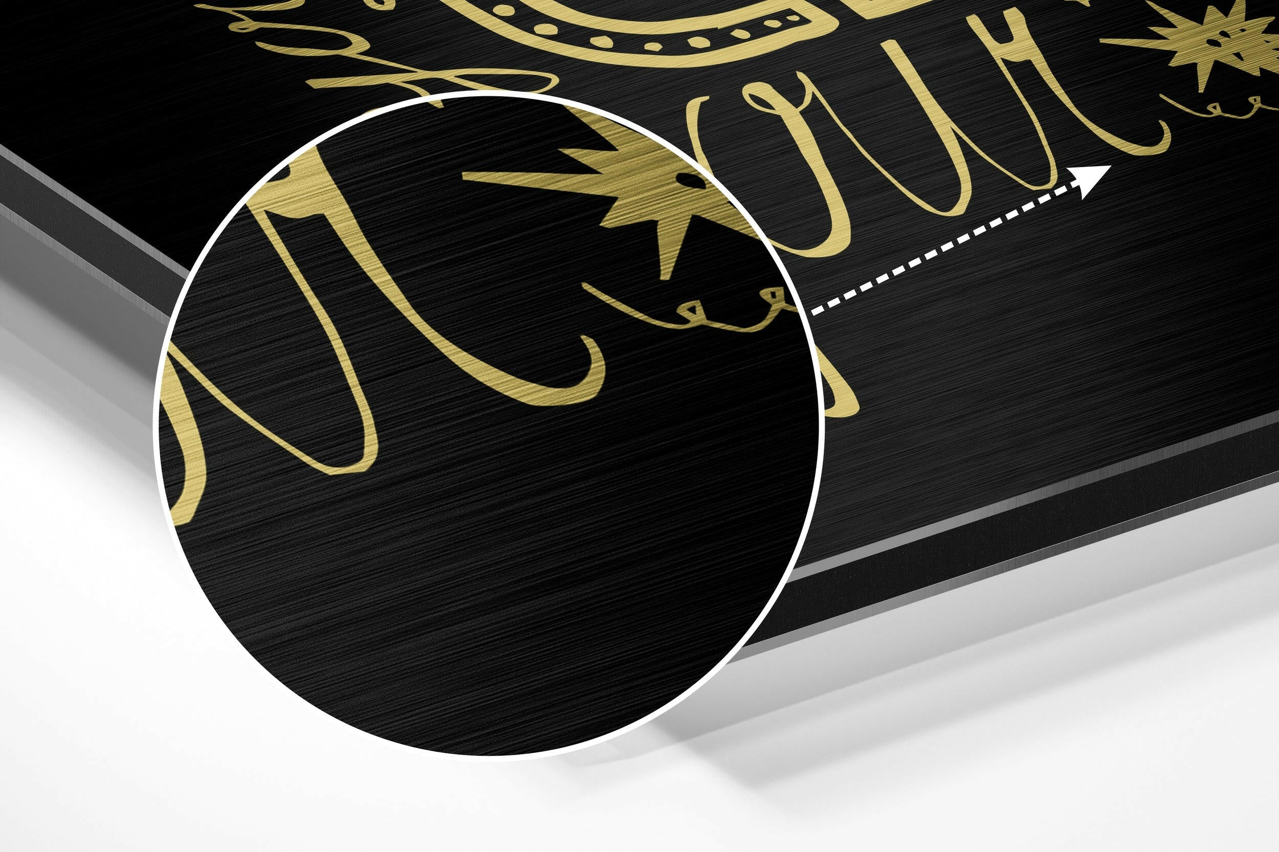 Yellow Hand Lettered Change Quote on Black Brushed Aluminium Dibond Wall Art
