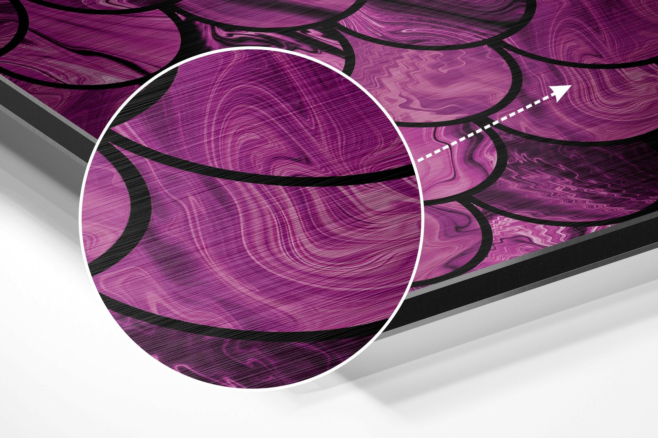 Pink Drops Brushed Aluminium Dibond Wall Art