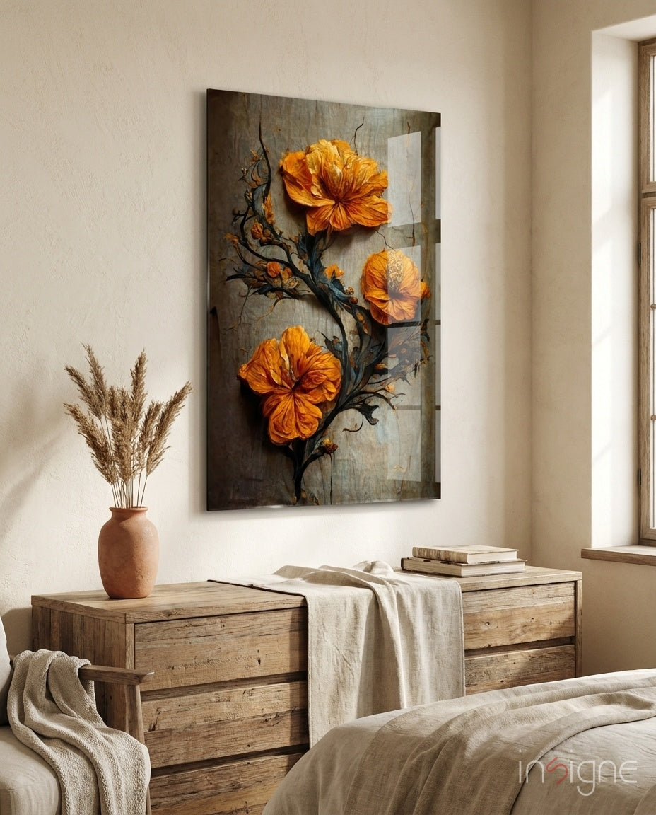 Timeless Flowers Glass Art || Designer Collection