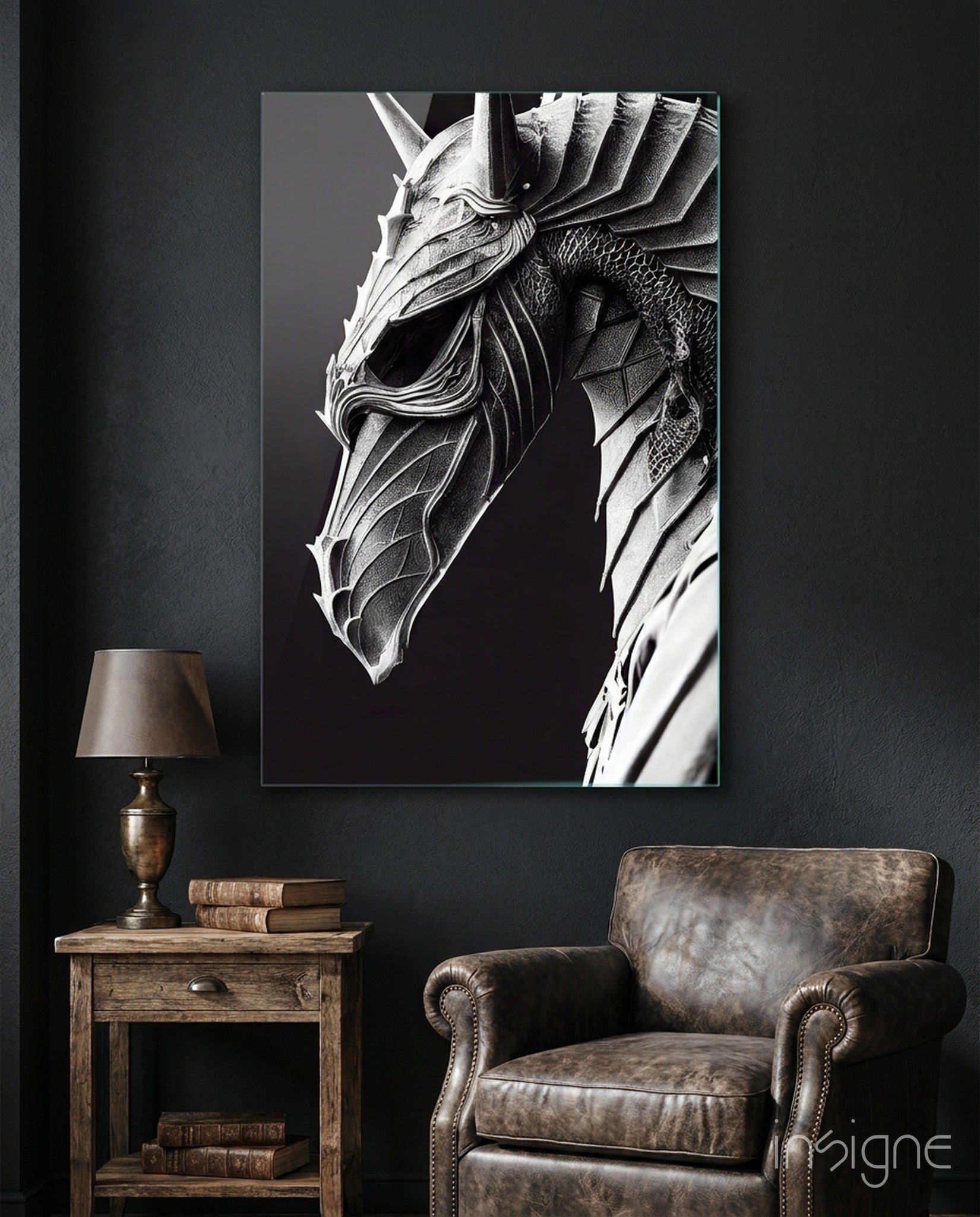 Iron Dragon Glass Art || Designer Collection