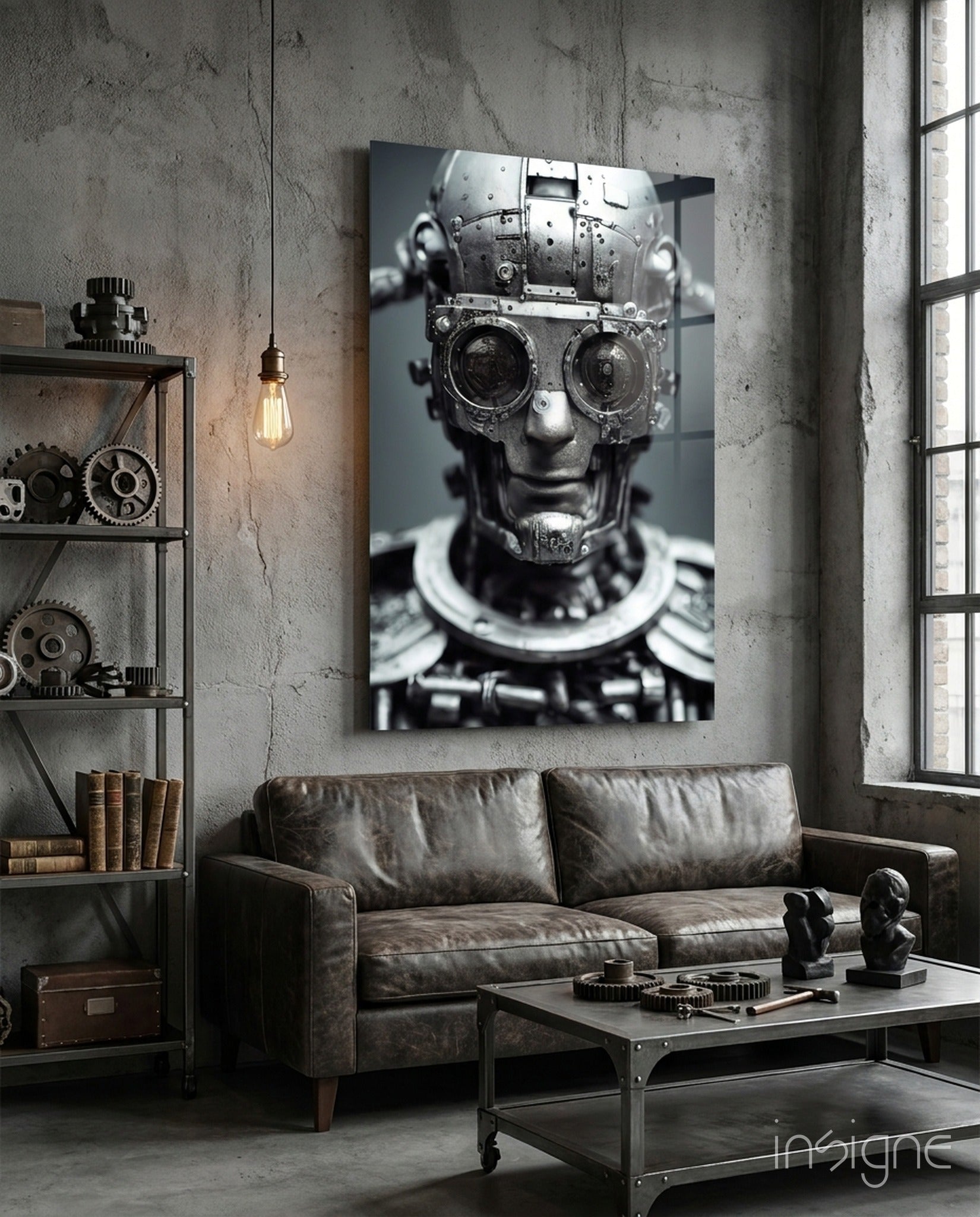Humachine" Glass Wall Art || Designer Collection