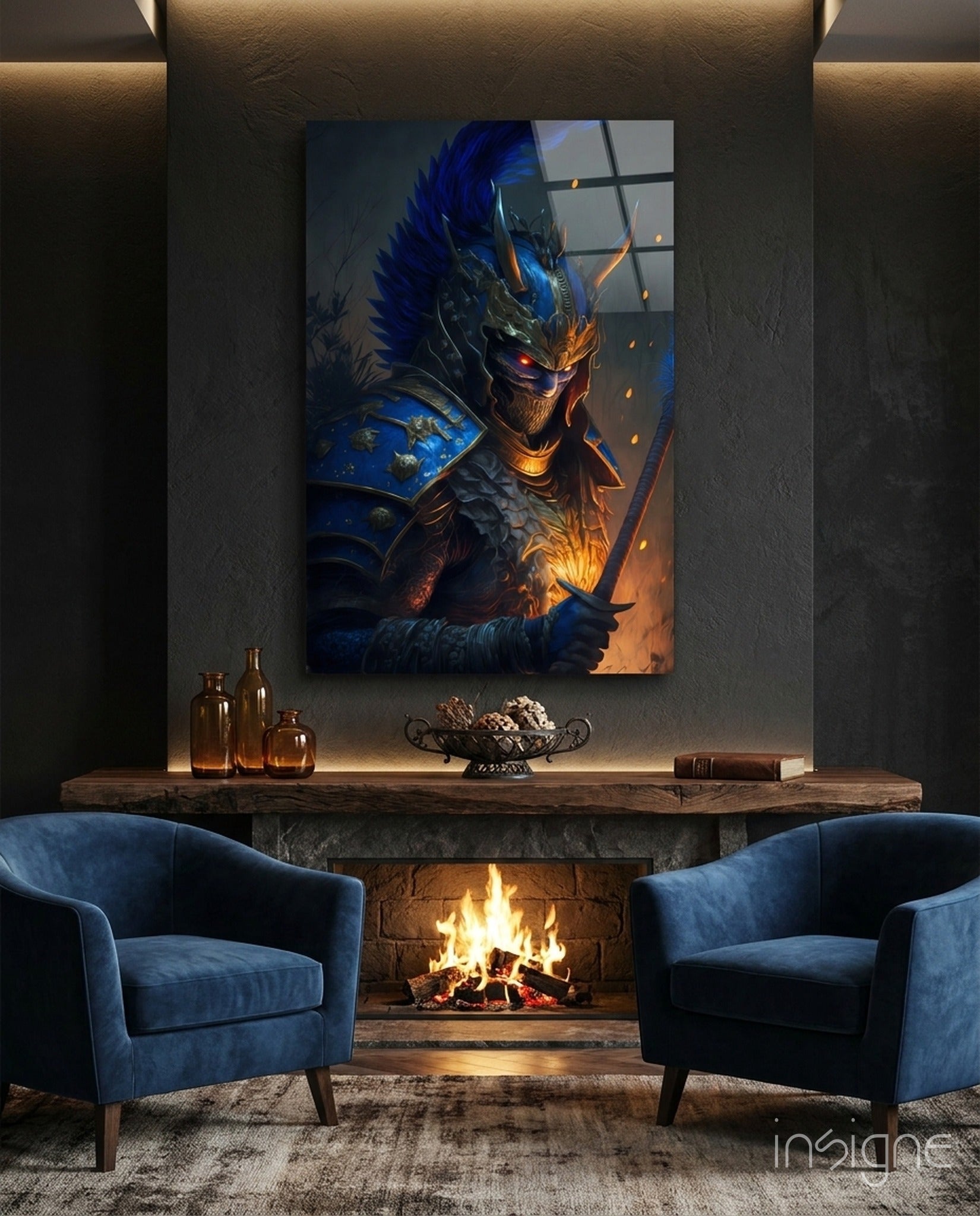 Master Warrior Glass Wall Art || Designer Collection