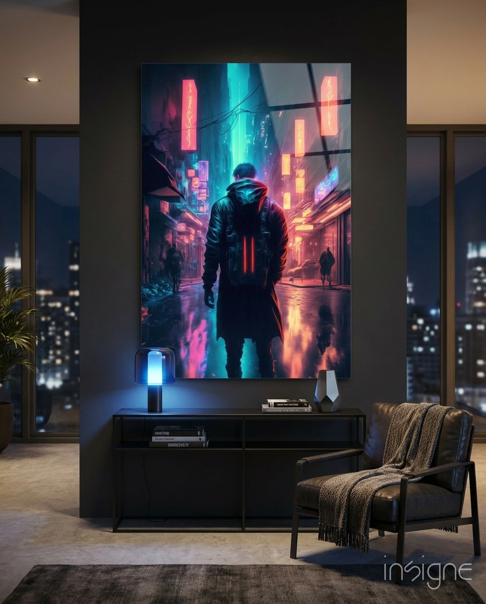 Cyberpunk Glass Wall Art || Designers Collection