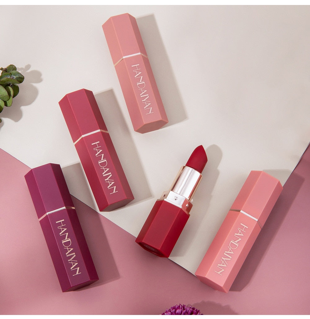 6 Colors Matte Non stick Cup Lipstick Long Lasting Moisturizing Lipstick Cosmetics Set