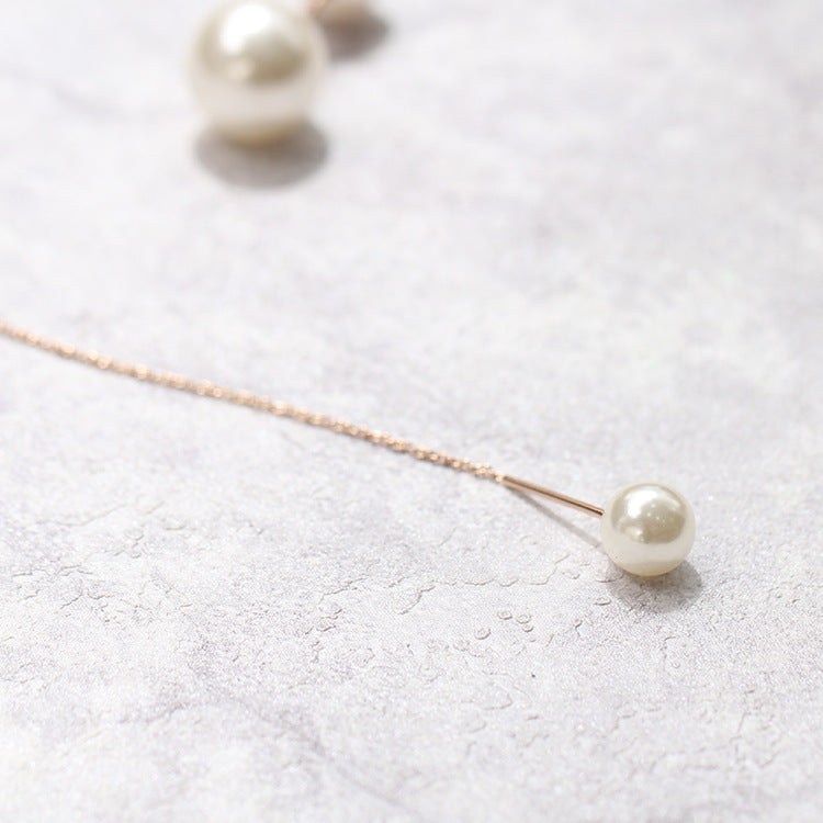 Big White Imitation Pearl Choker Necklace Clavicle Chain Fashion Necklace