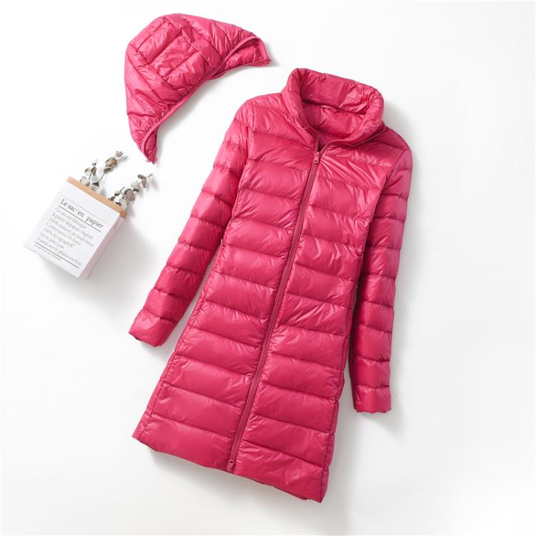 Ultralight Thin Down Jacket White Duck Down Hooded long Jackets Long Sleeve