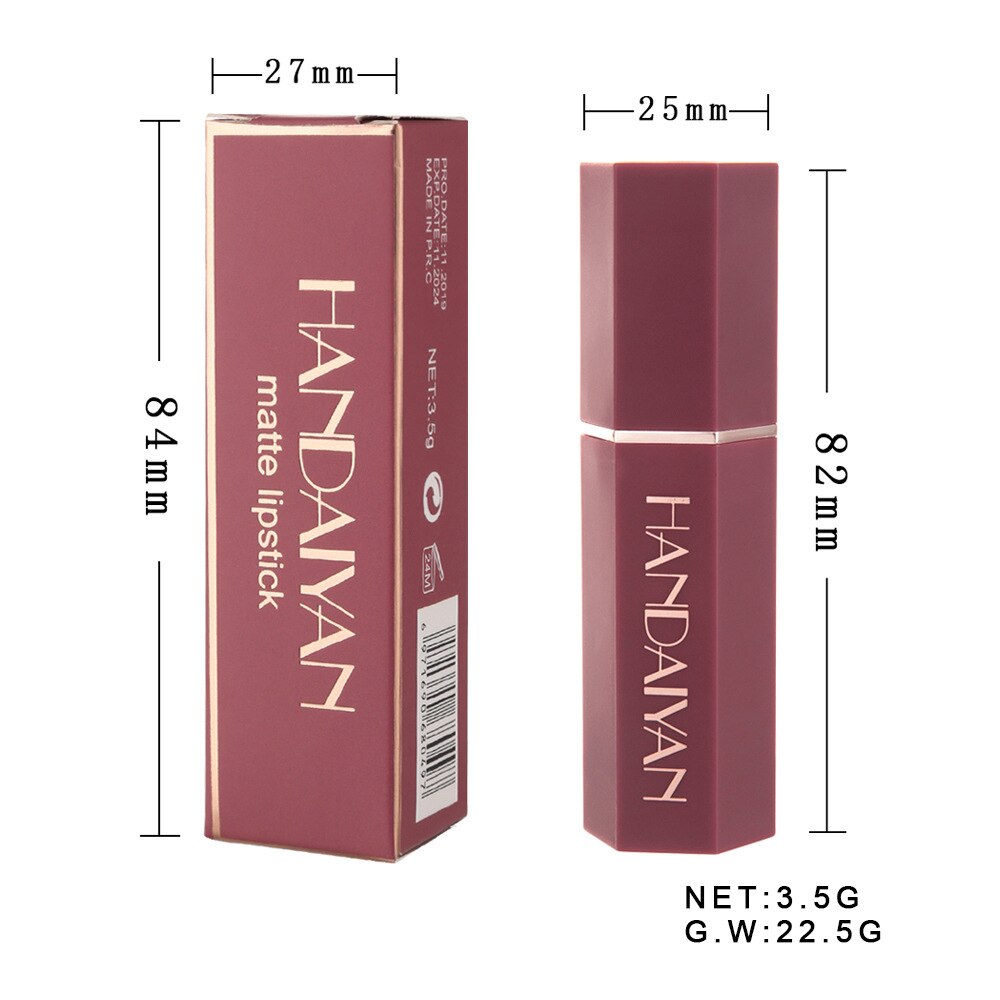 6 Colors Matte Non stick Cup Lipstick Long Lasting Moisturizing Lipstick Cosmetics Set