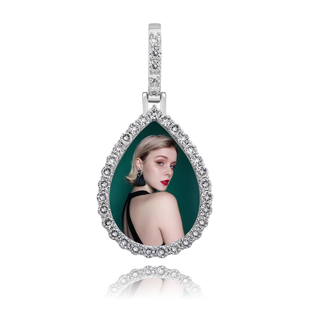 Custom Photo Pendant Drop-shaped Medal Pendant Necklace Hip Hop Jewelry