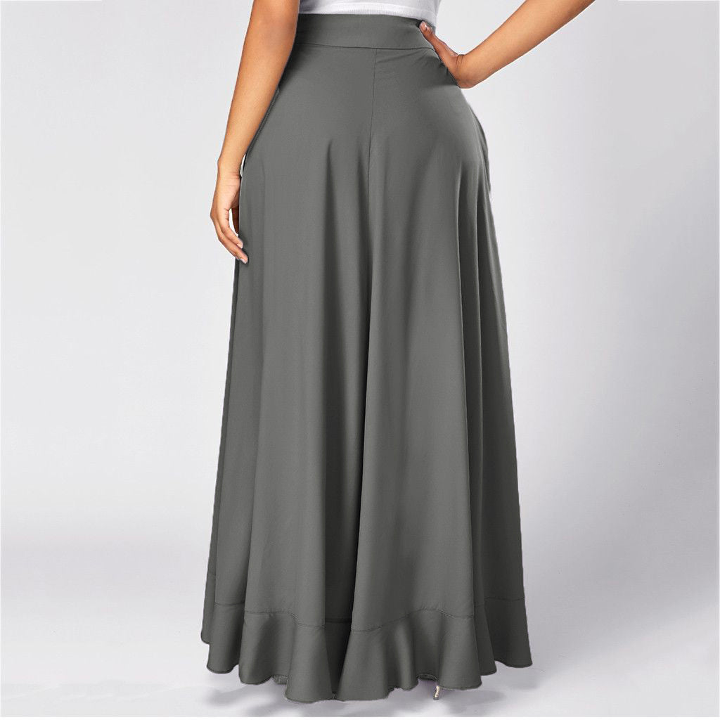 Women Pants Causal Ruffle Drawstring TrouserHigh Waist Loose Dancing Outfits Palazzo Skirt