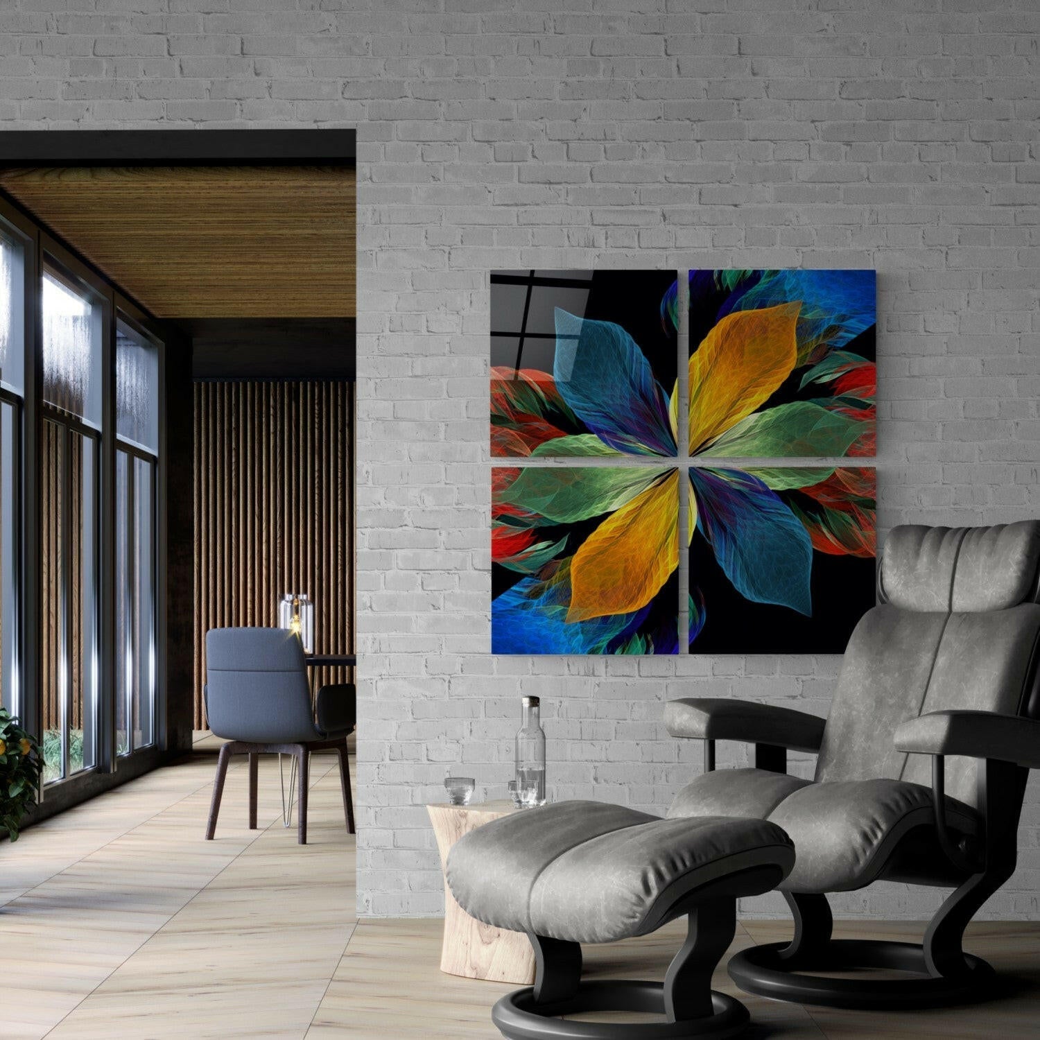 Fortune Flower Quadro Glass Wall Art