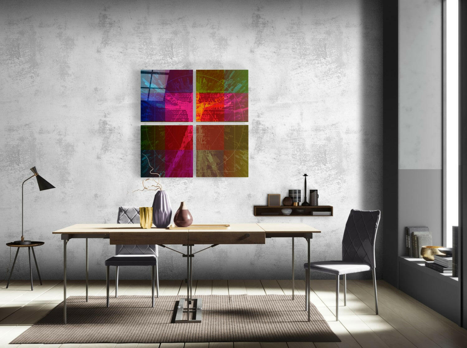 Colorful Touch Quadro Glass Wall Art