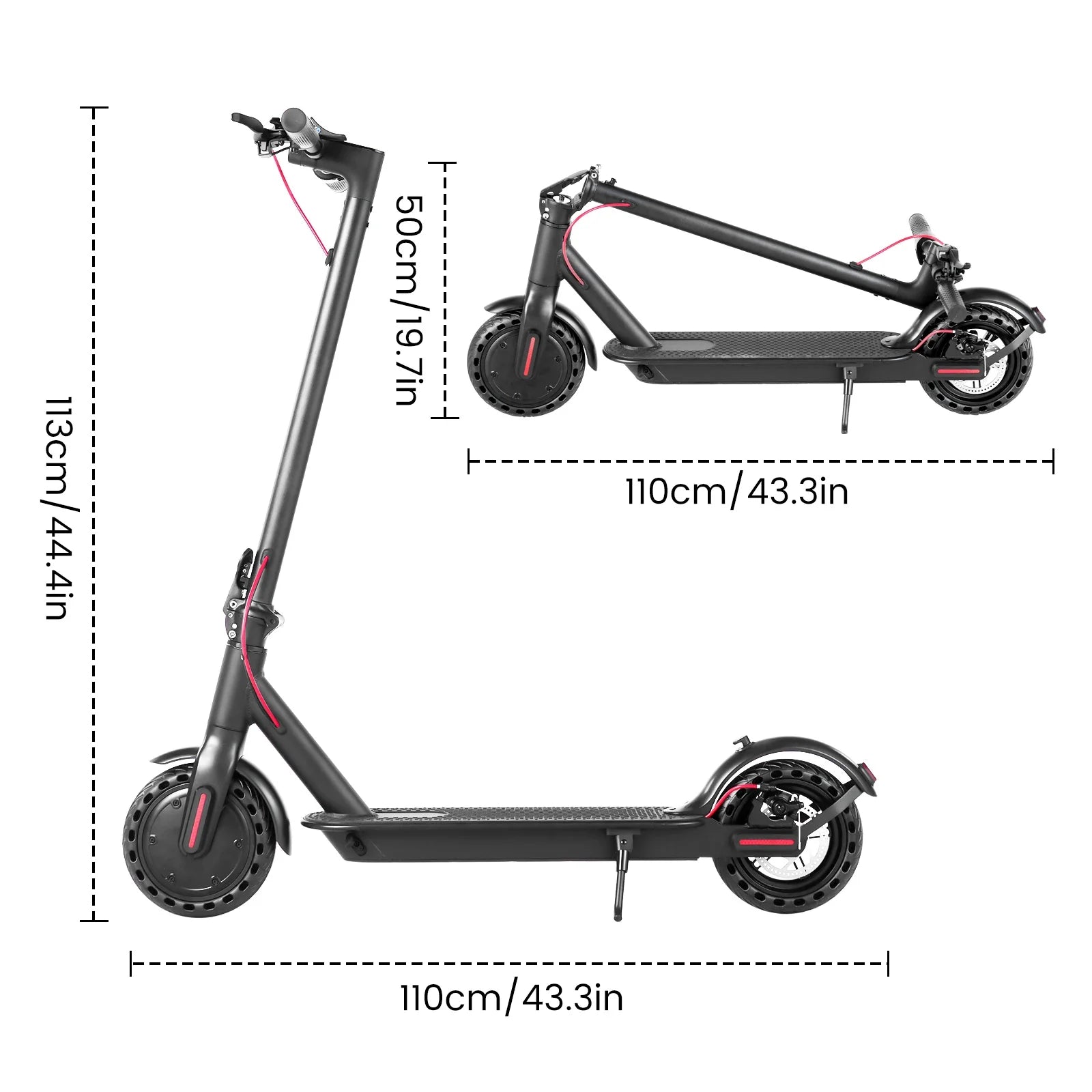 Electric Scooter 350W E Scooter Shock-absorbing 8.5 Inches Folding waterproof Commuting Electric Scooters