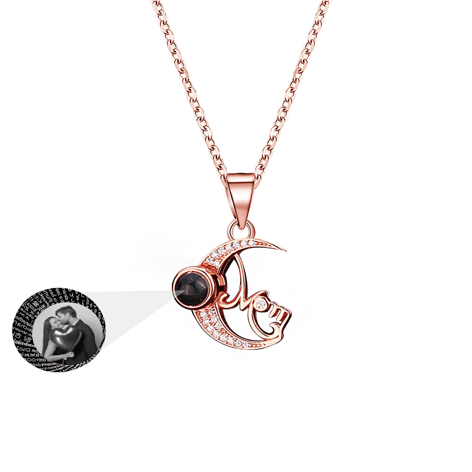 Customizable photo of the moon Projection Necklace Pendant Jewelry