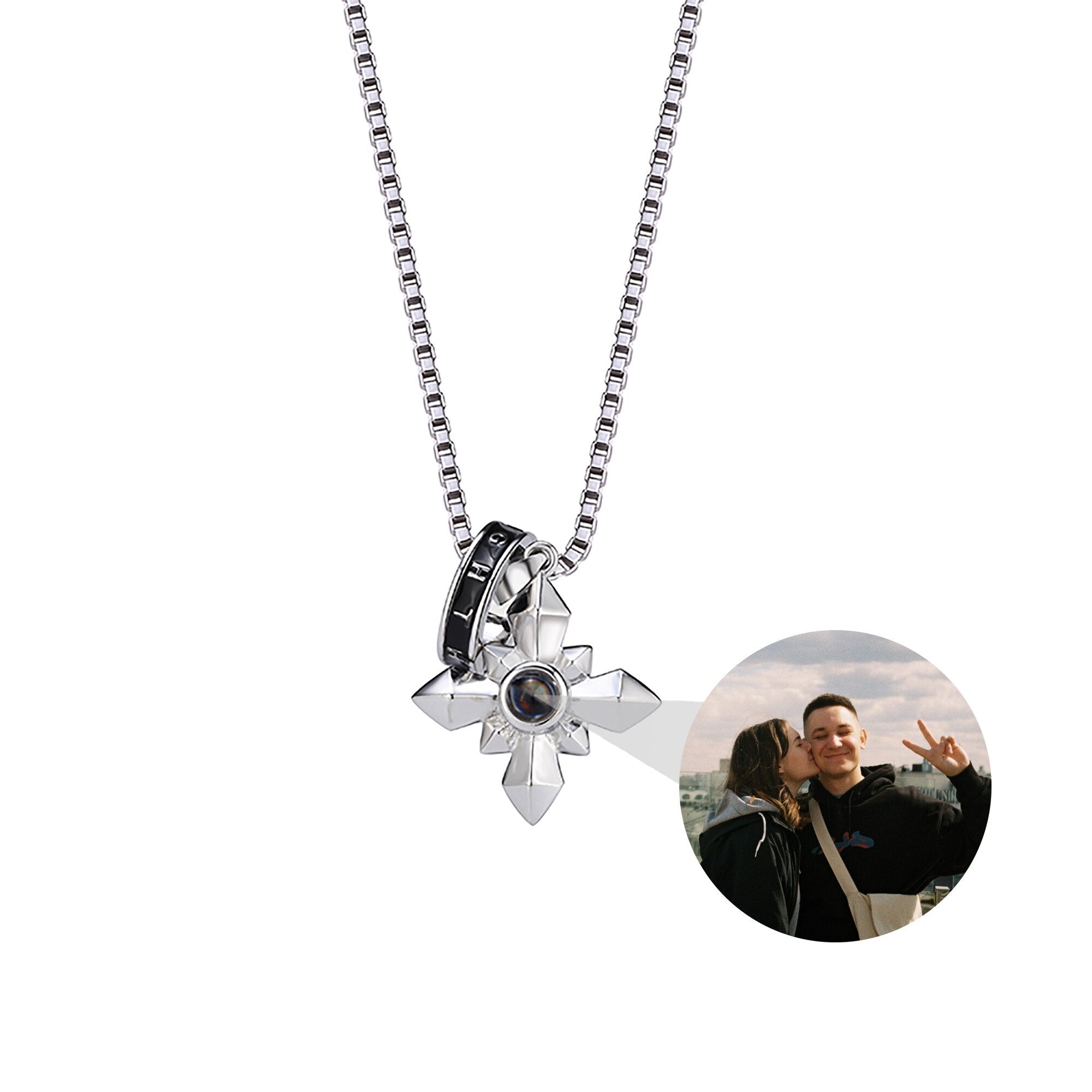 Customized photo ringProjection Necklace Pendant Jewelry For Lover Girlfriend