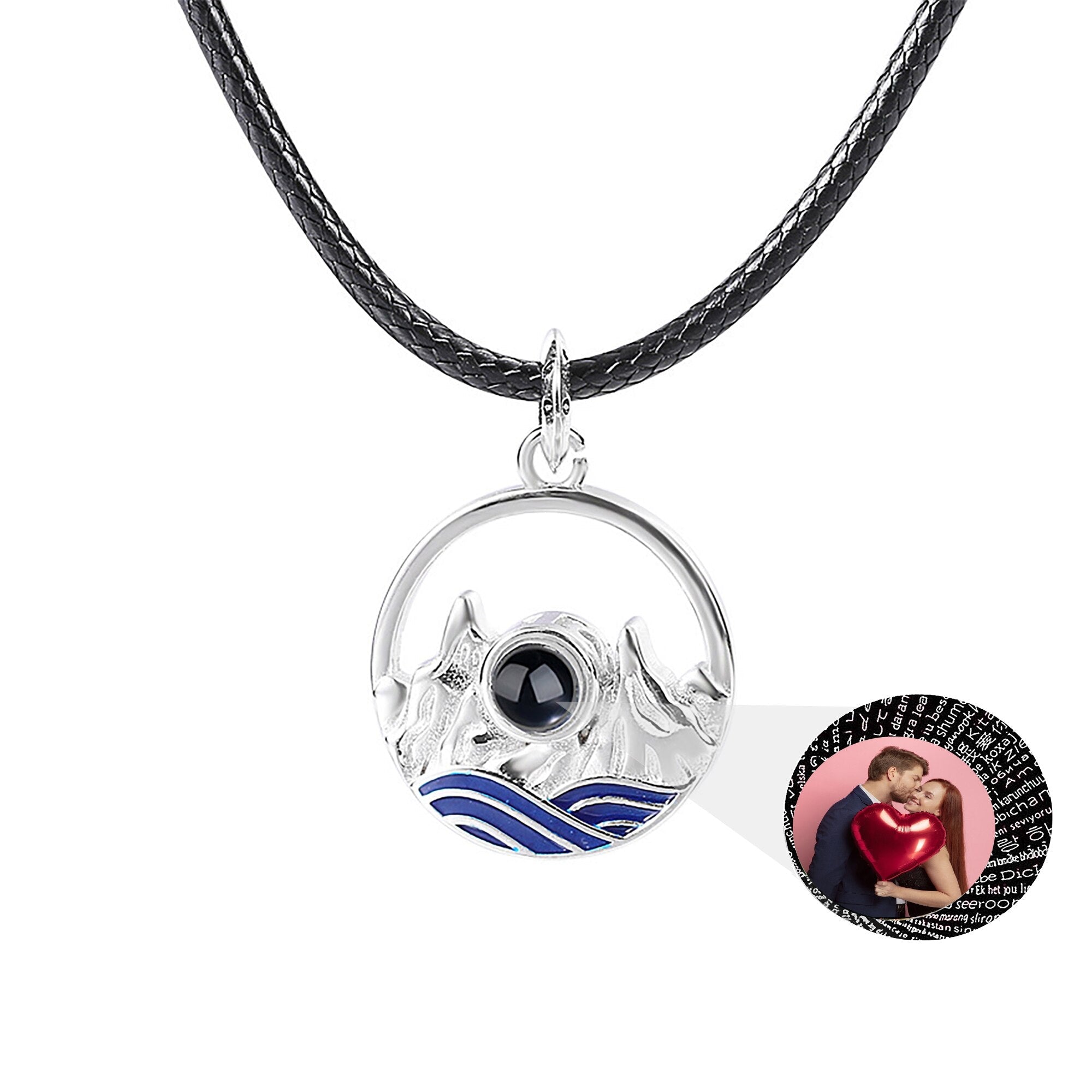 Couples who can customize photos Projection Necklace Pendant Jewelry For Lover Girlfriend