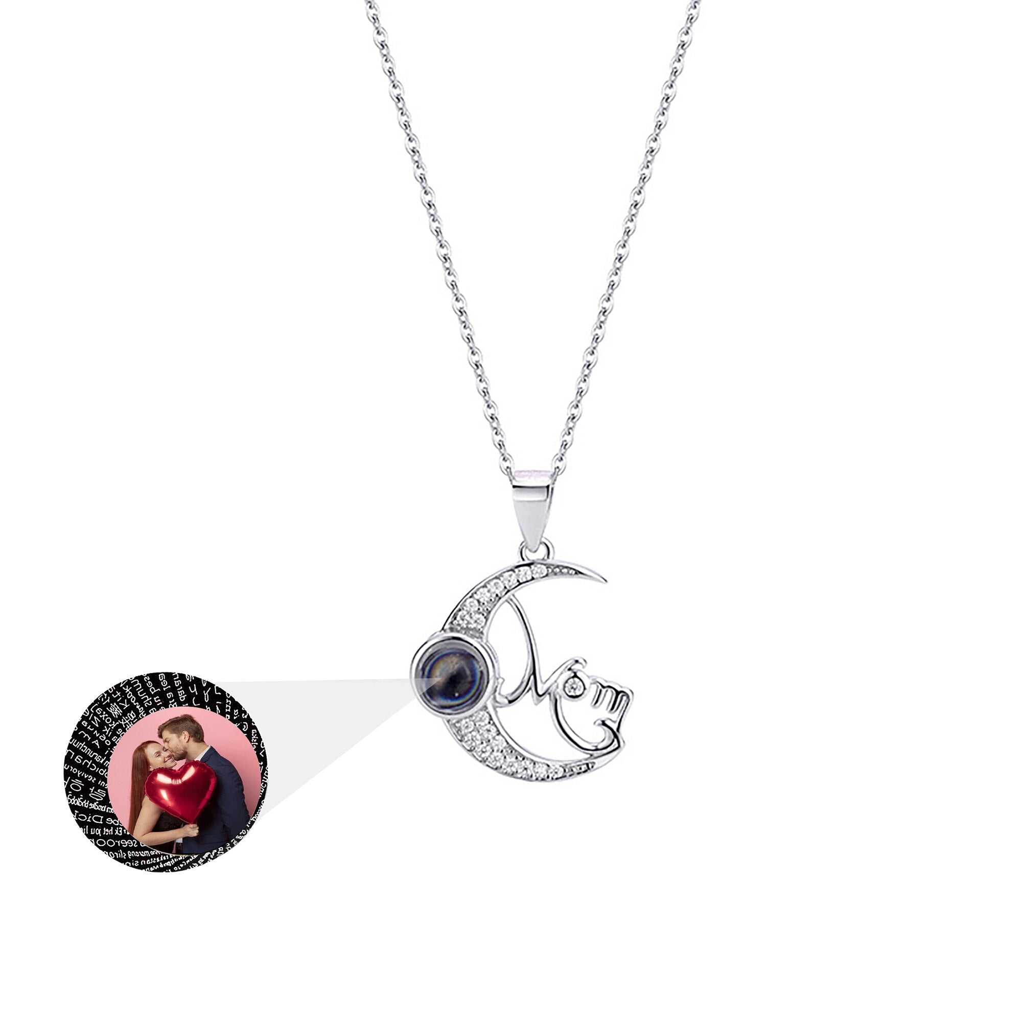 Customizable photo of the moon Projection Necklace Pendant Jewelry