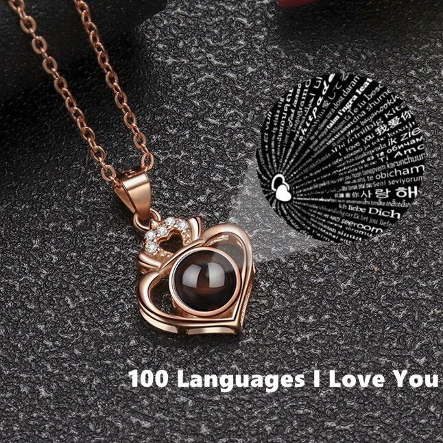 Customized Projection Necklace Heart Photo Projection Necklace for Women Girl Friend Ladies Gifts