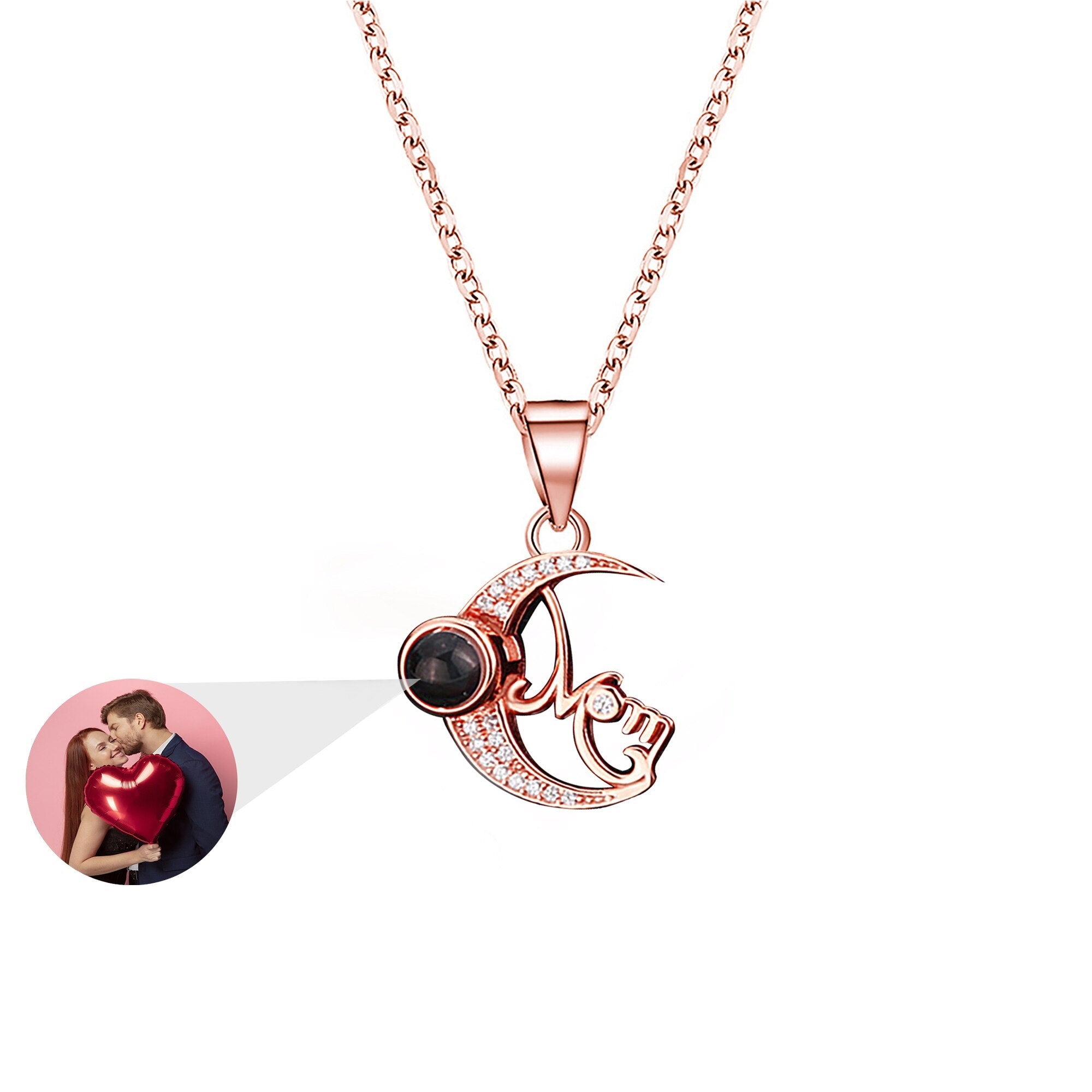 Customizable photo of the moon Projection Necklace Pendant Jewelry