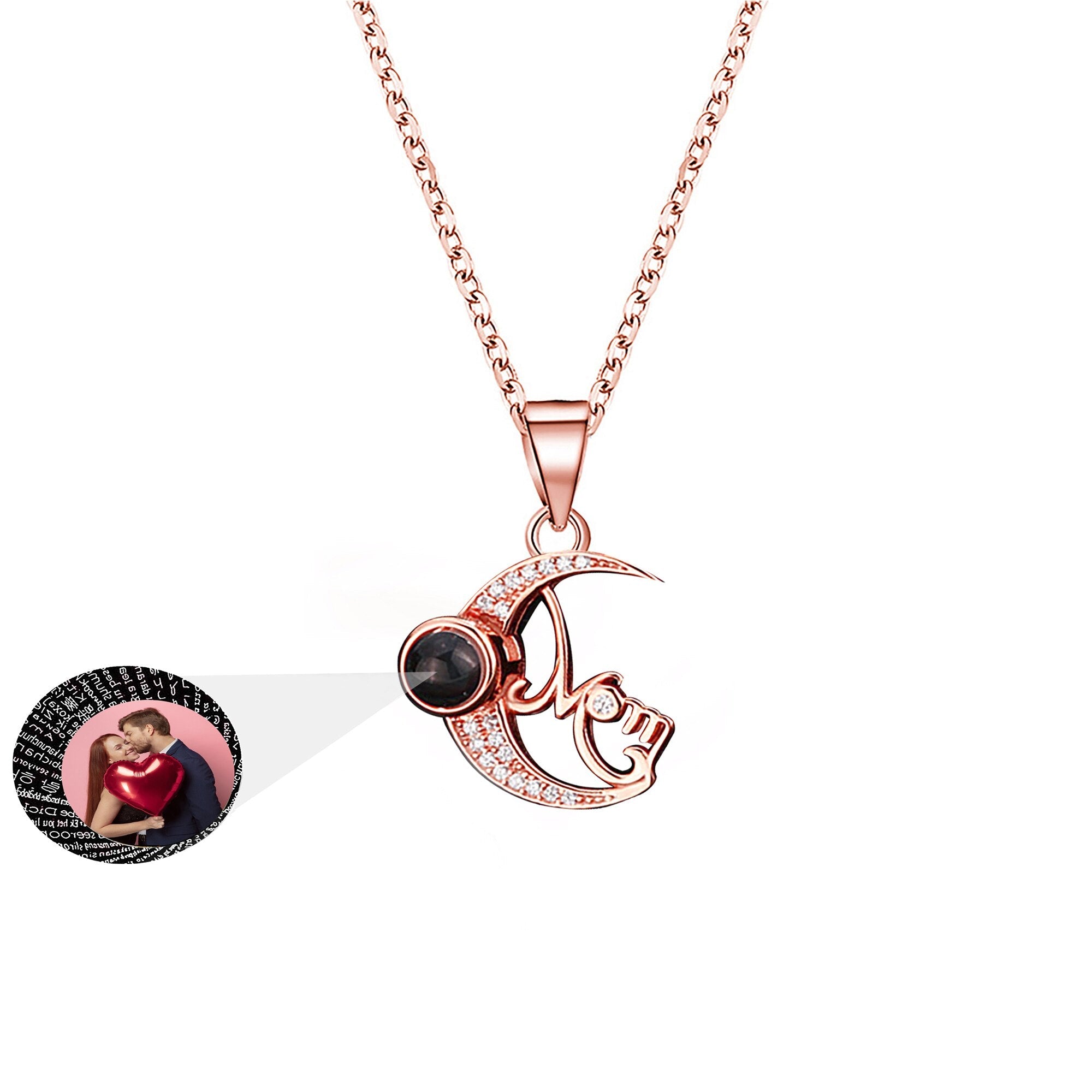 Customizable photo of the moon Projection Necklace Pendant Jewelry