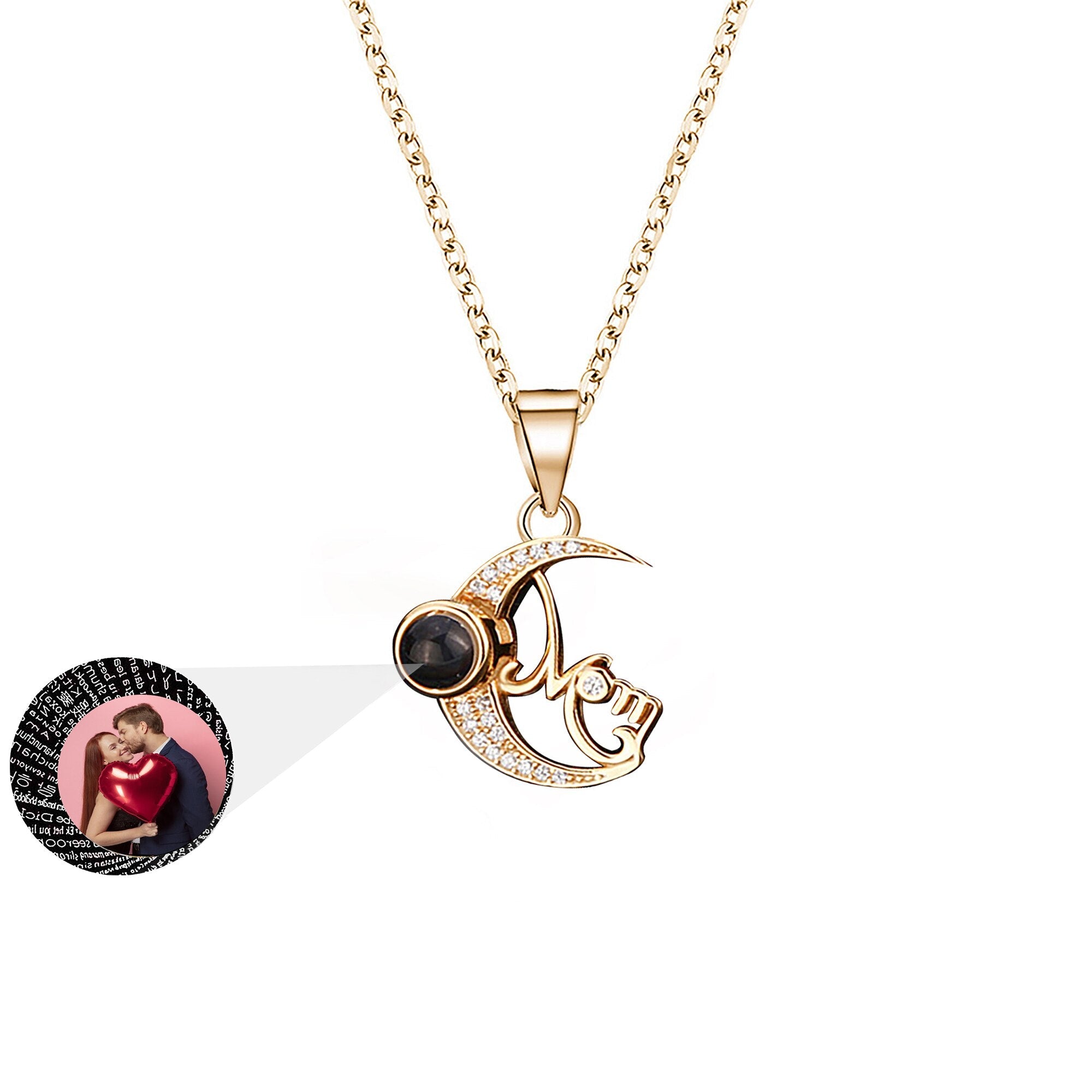 Customizable photo of the moon Projection Necklace Pendant Jewelry