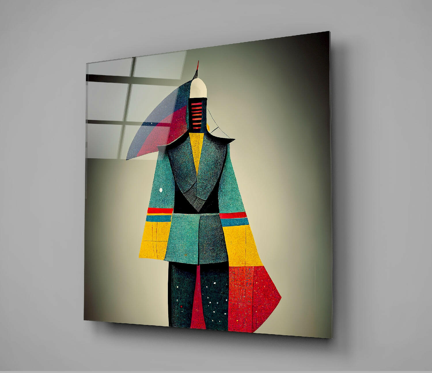 Colored Man Glass Wall Art || Designers Collection