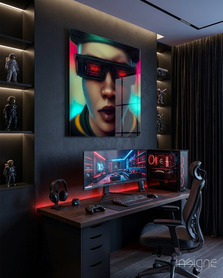 Virtual Life Glass Wall Art || Designer Collection