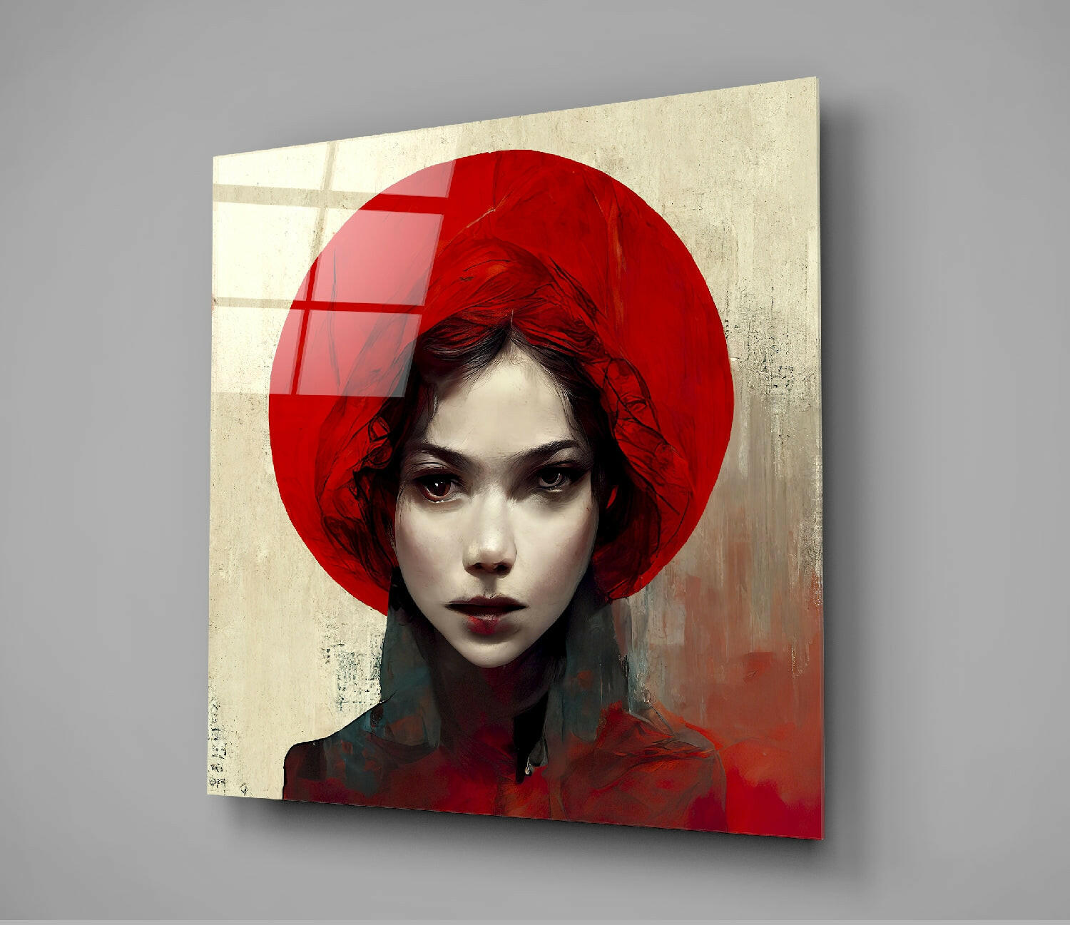 Red Hat Glass Wall Art || Designer Collection