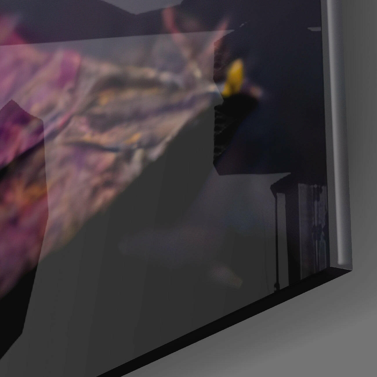 Yellow Mask Glass Wall Art || Designer Collection