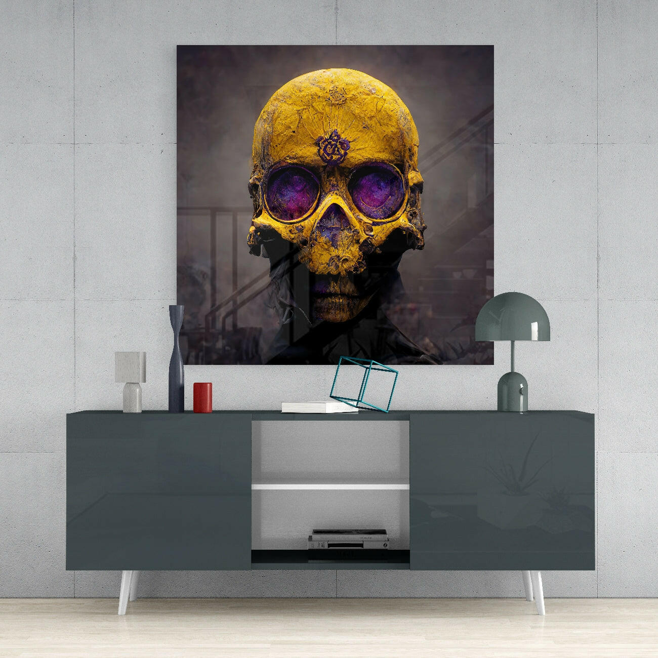 Yellow Head Glass Wall Art || Designer Collection