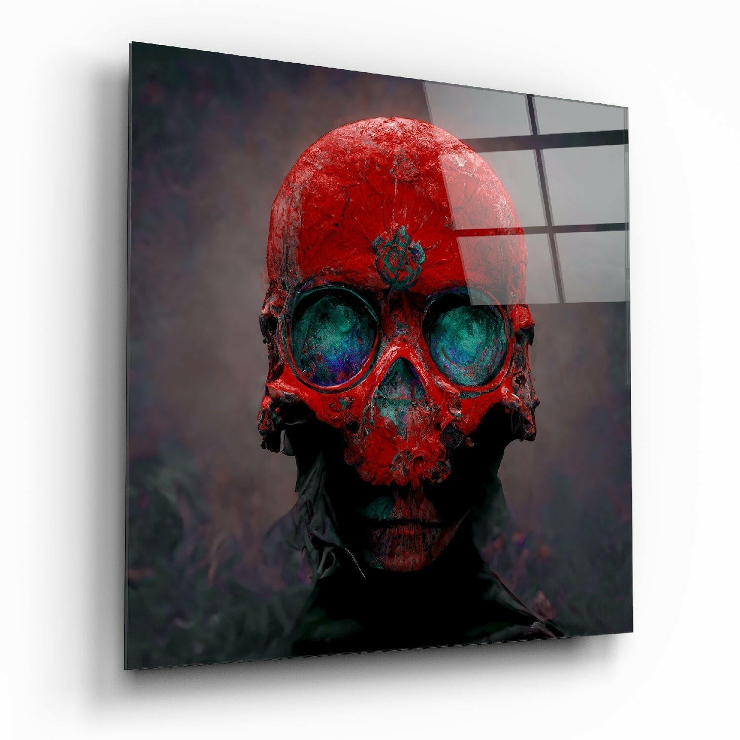 Red Head Glass Wall Art || Designer Collection