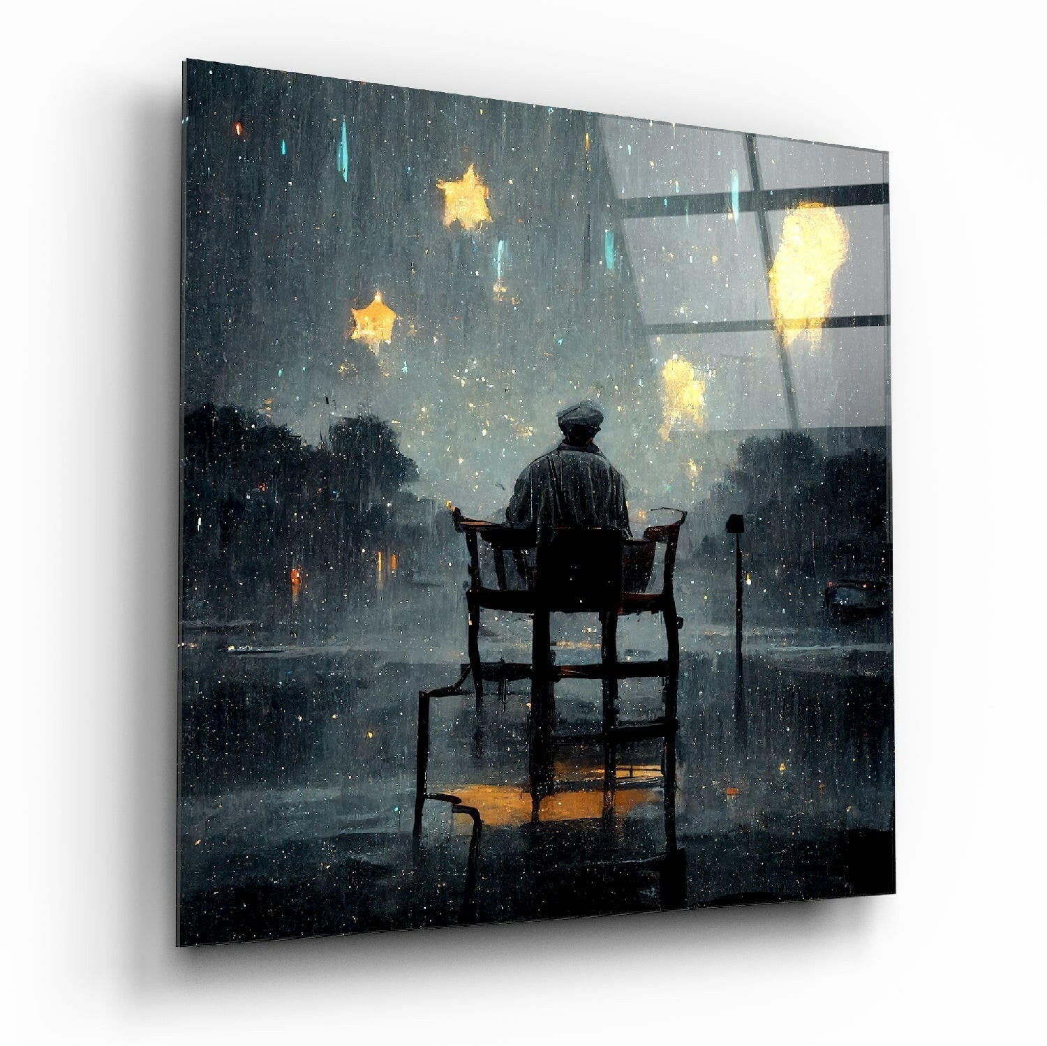Star Rain Glass Wall Art || Designer Collection