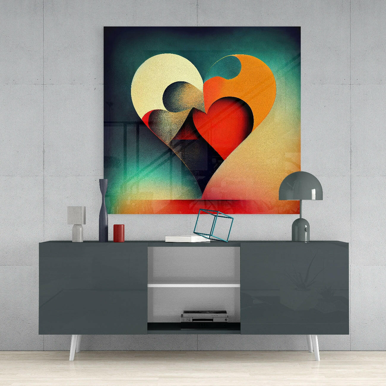 Heart Glass Wall Art || Designers Collection