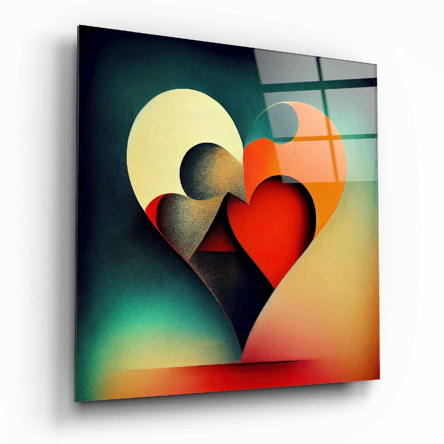 Heart Glass Wall Art || Designers Collection