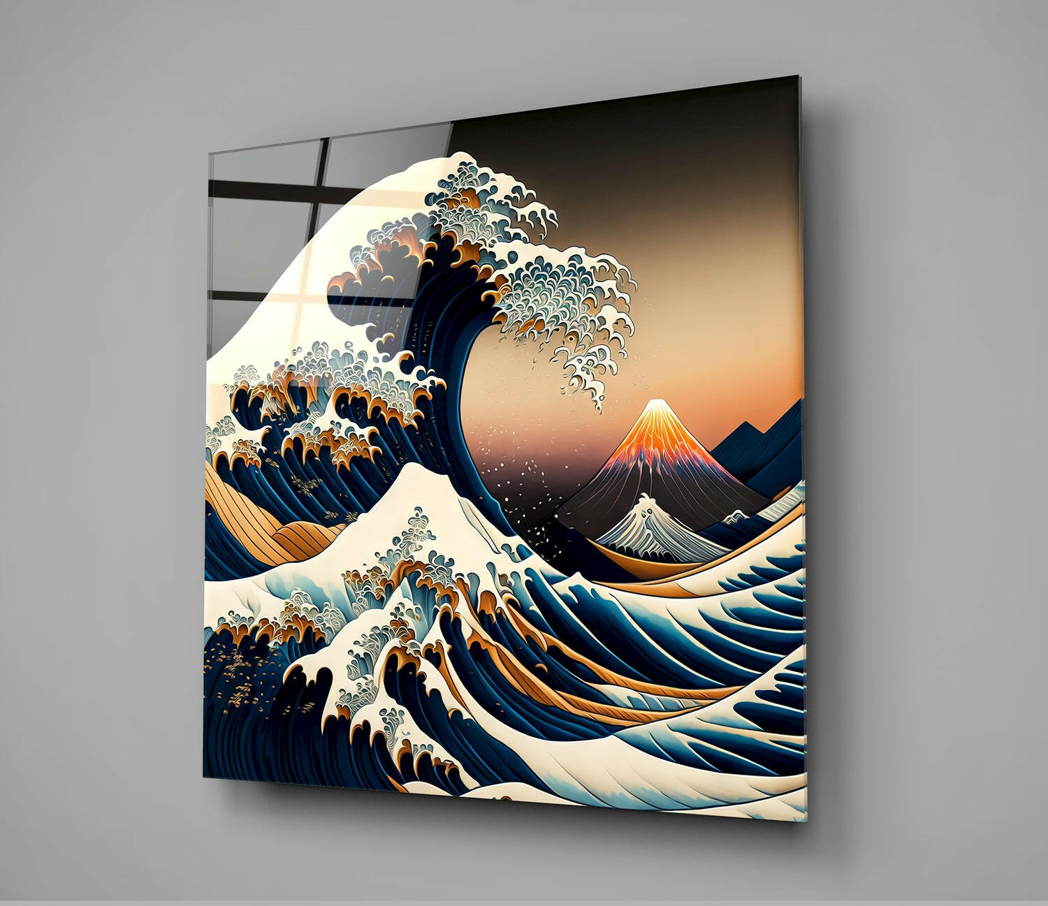 Waves Glass Wall Art || Designer Collection