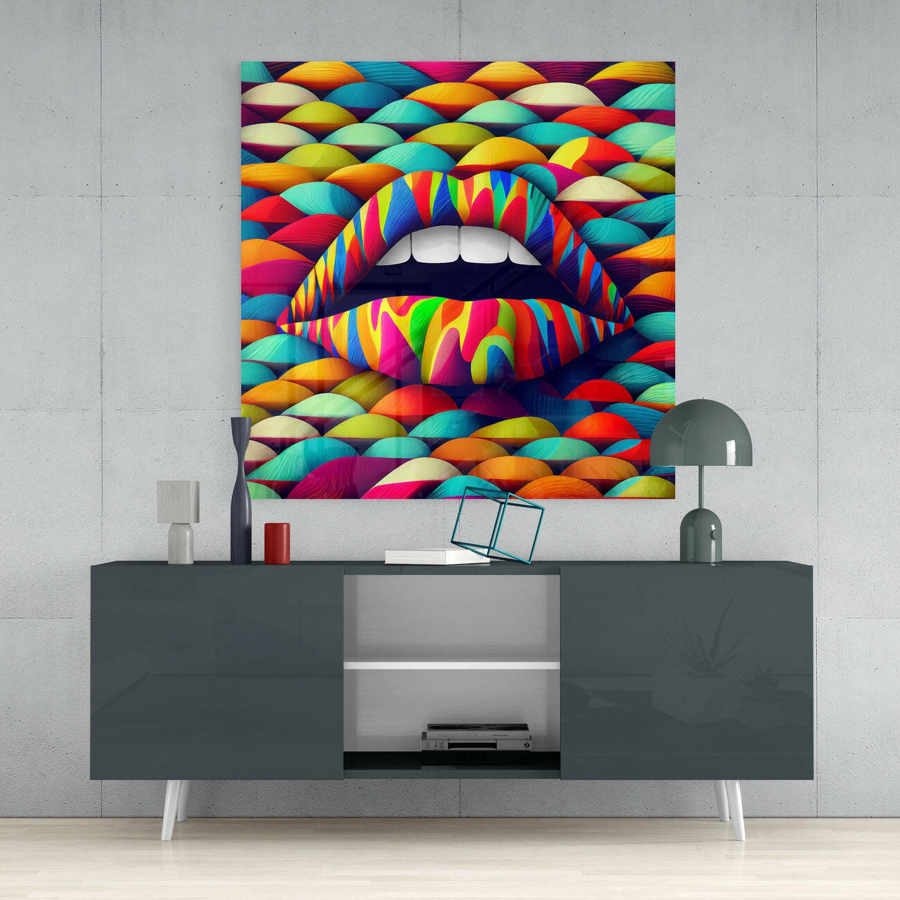 Lips Glass Wall Art || Designer Collection