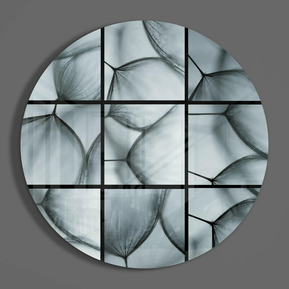 Dandelion Seed Macro Gray Glass Wall Art