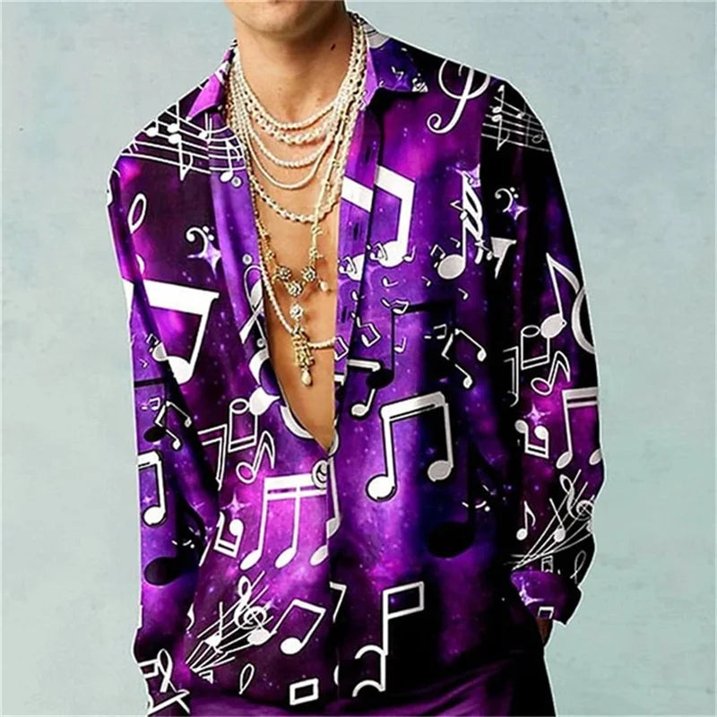 Casual Minimalist Design Long Sleeve Shirts Autumn Fashion Printed Pattern men&
