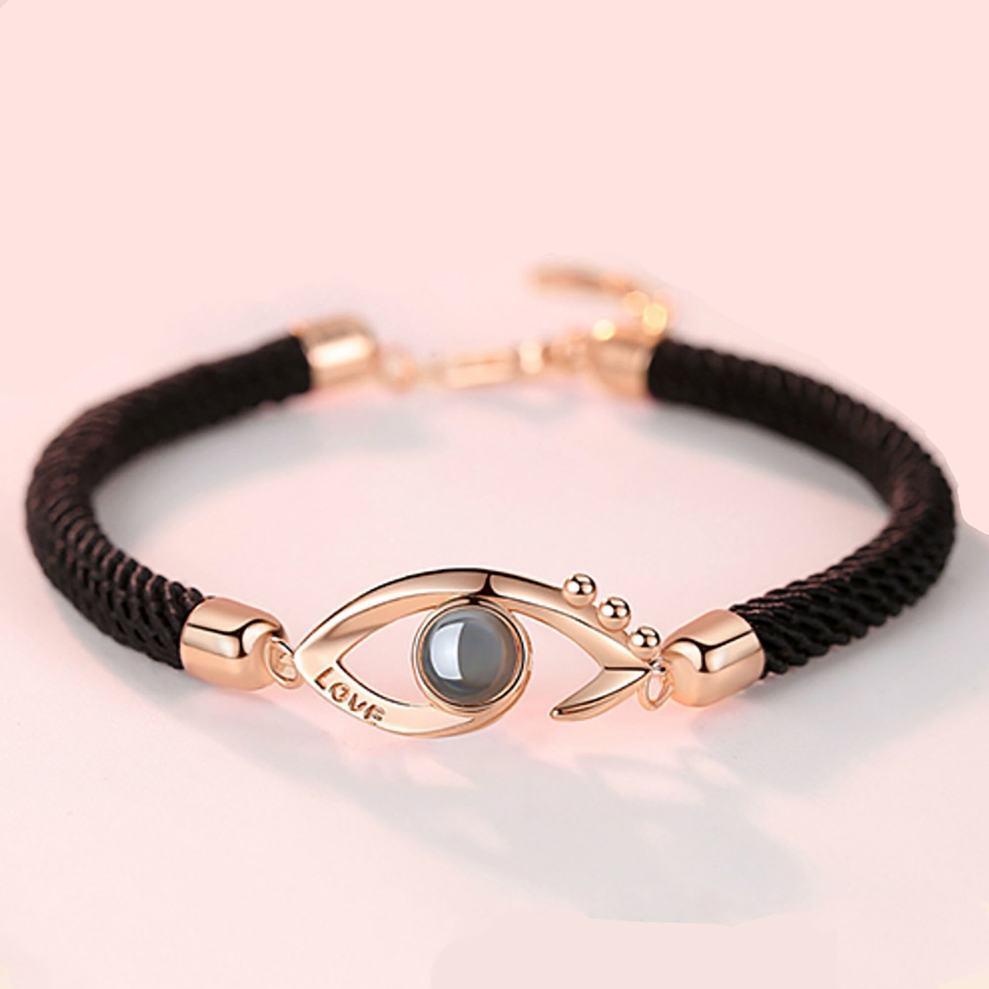 Customizable Photo EyesCircle Projection Bracelets Personalized Couple Memorial Jewelr