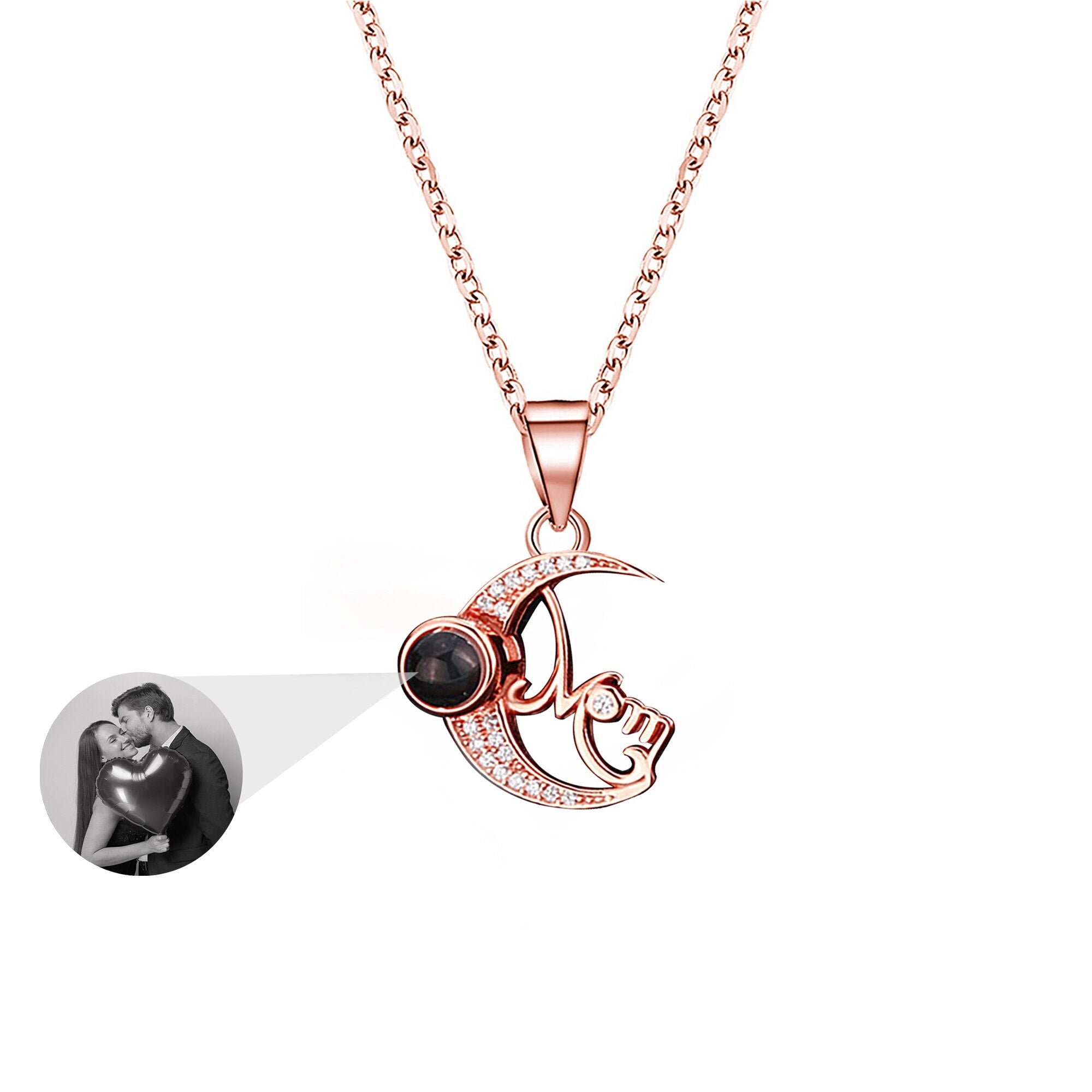 Customizable photo of the moon Projection Necklace Pendant Jewelry