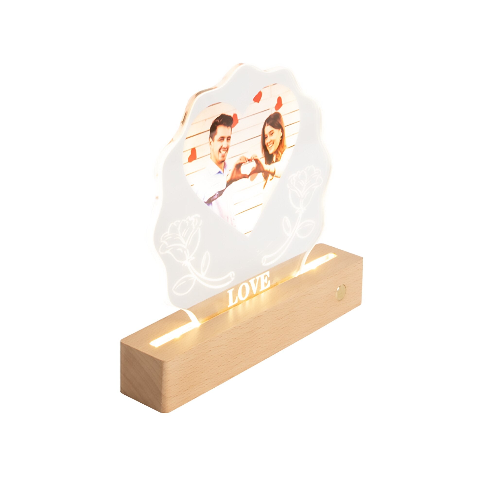 3D Love Lamp Acrylic LED Night Light Customized Photos Valentines Day Gift