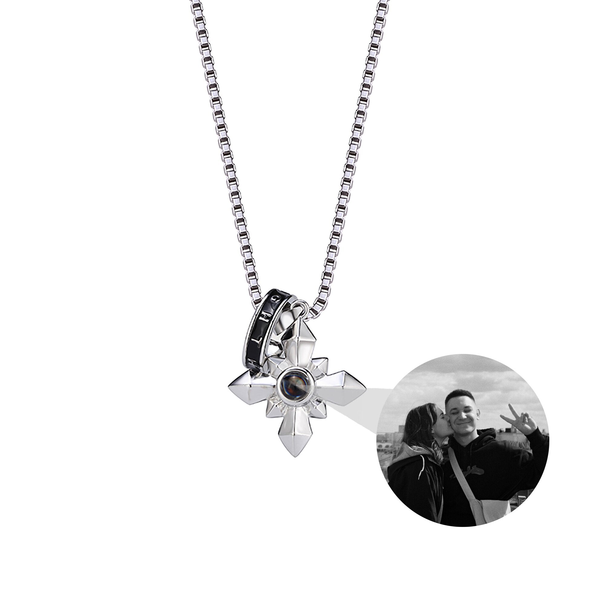 Customized photo ringProjection Necklace Pendant Jewelry For Lover Girlfriend