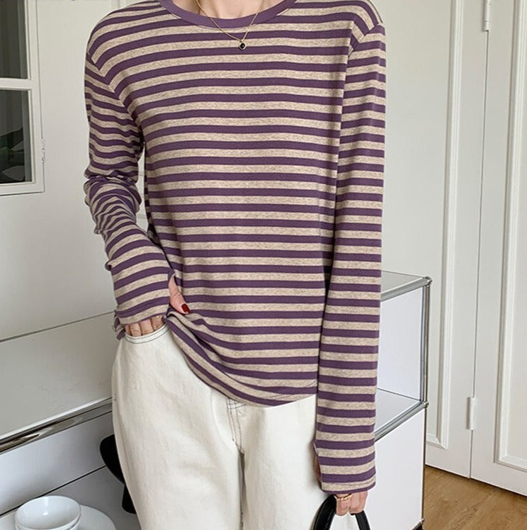 Casual O-neck Women Striped T-shirts Spring Summer Short Sleeve Loose Female Tops