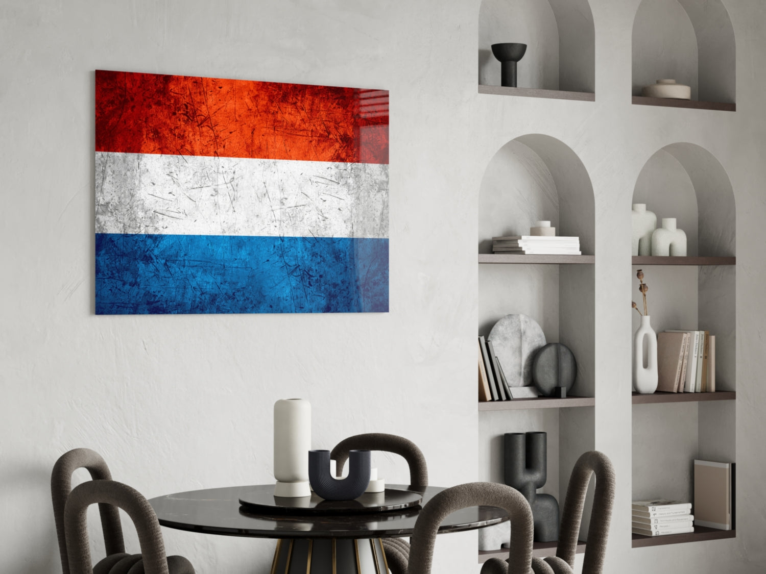 Flag of The Netherlands Glass Wall Art