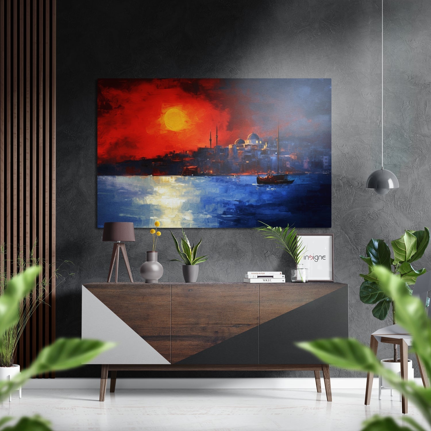 Sunset in Istanbul Brushed Aluminum Dibond Wall Art