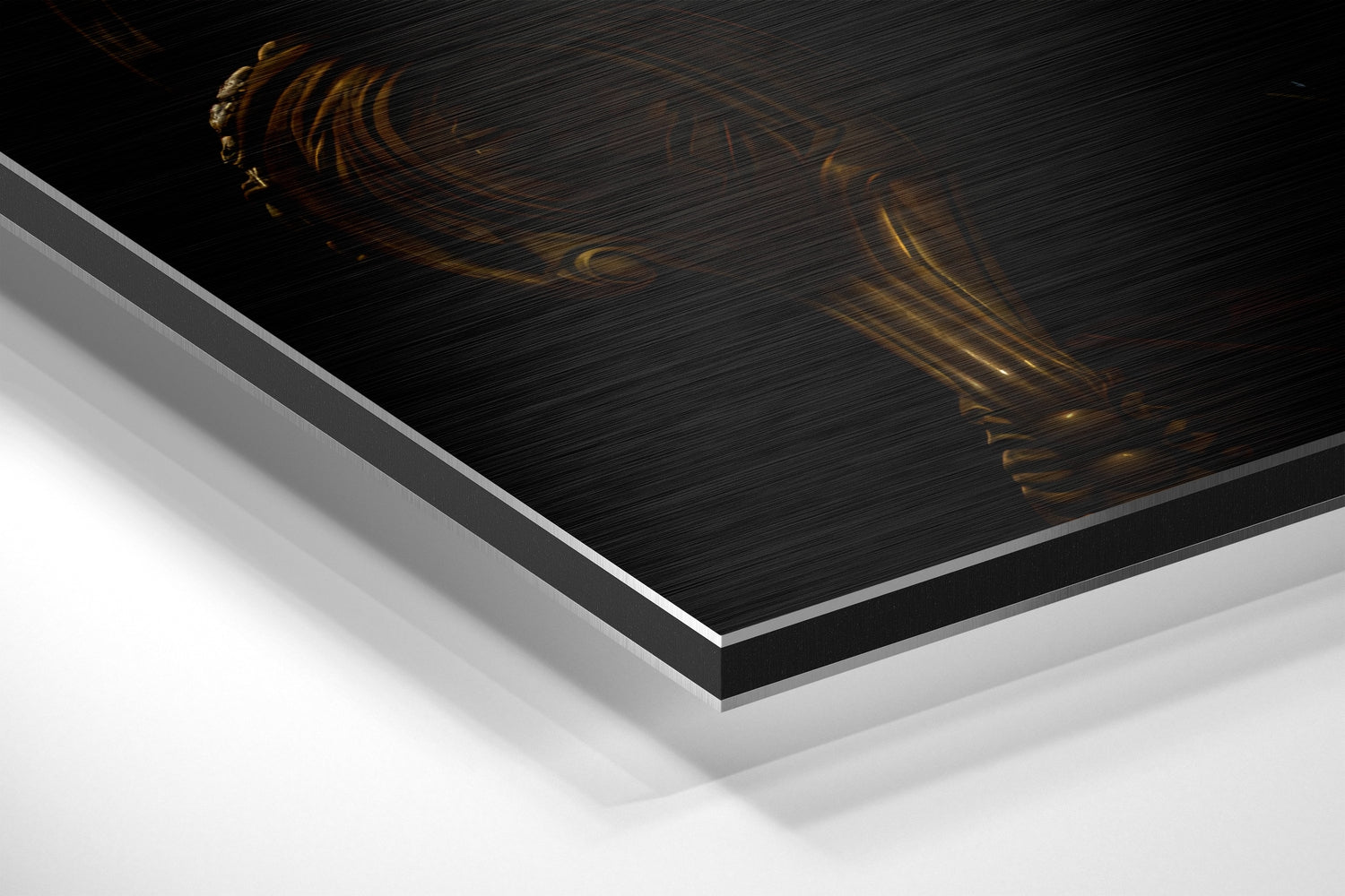Black Tuxedo Lion With Champagne Glass Brushed Aluminum Dibond Wall Art