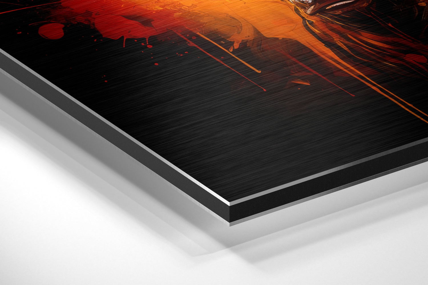 Two Horned Bulls Color Splash Brushed Aluminum Dibond Wall Art