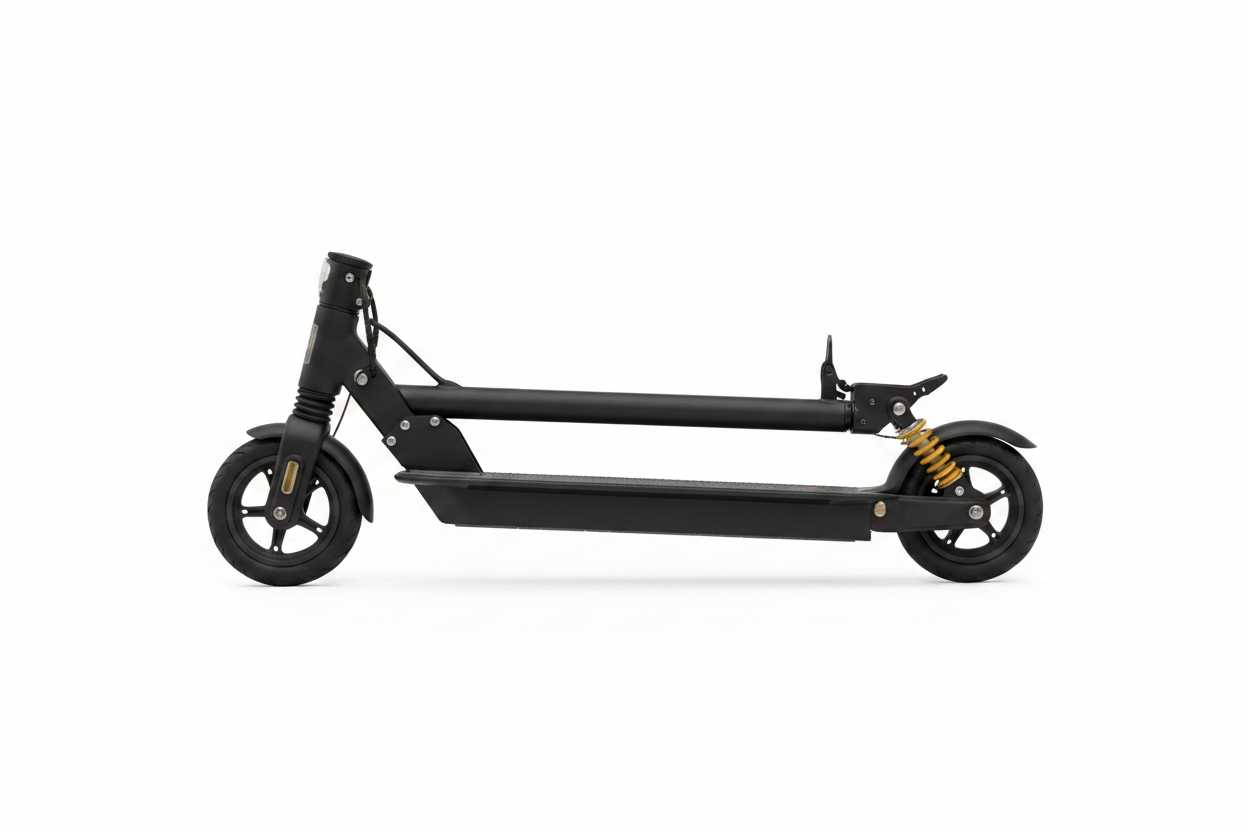 FlipStylez IDEIGITOD Black Foldable Electric Scooter | 24V Lithium Battery, Gold Spring Suspension, LED Headlight, Kids & Adults E-Scooter