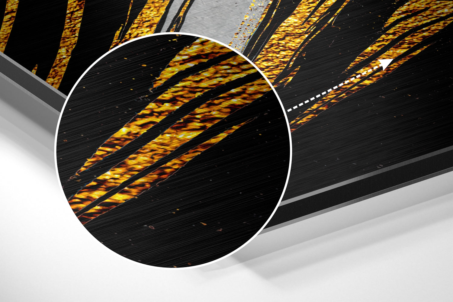 Golden Feather Brushed Aluminium Dibond Wall Art